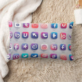 Coussin Rectangle Ensemble d'icônes sociales (Couverture)