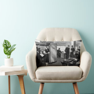 Coussin Rectangle Entreprise Vintage, Hommes d'affaires de bureau