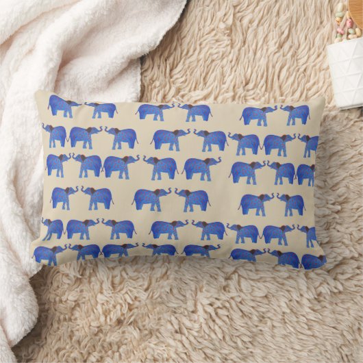 Coussin Rectangle Ephant Mood Lumbar Cushion, éléphant bleu (Couverture)