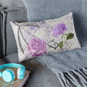 Coussin Rectangle Éphémère victorienne lavande Floral Country Chic