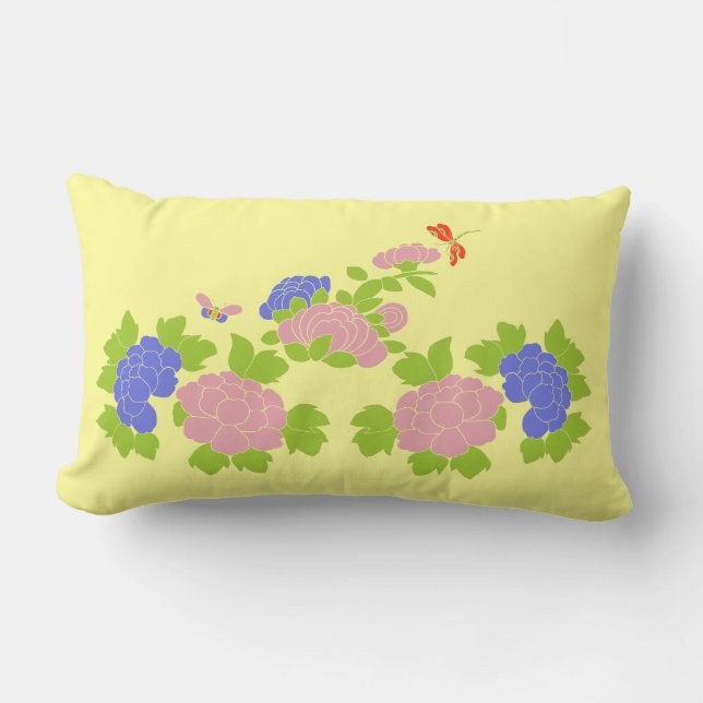Coussin Rectangle Éponges chinoiserie (Recto)
