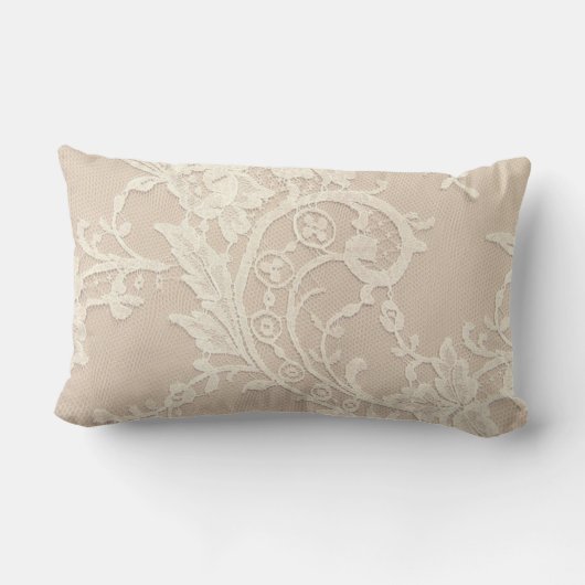 Coussin Rectangle Épouser la dentelle blanche (Verso)