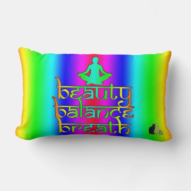 Coussin Rectangle Équilibre de Beauté Respiration Intentions Arc-en- (Recto)