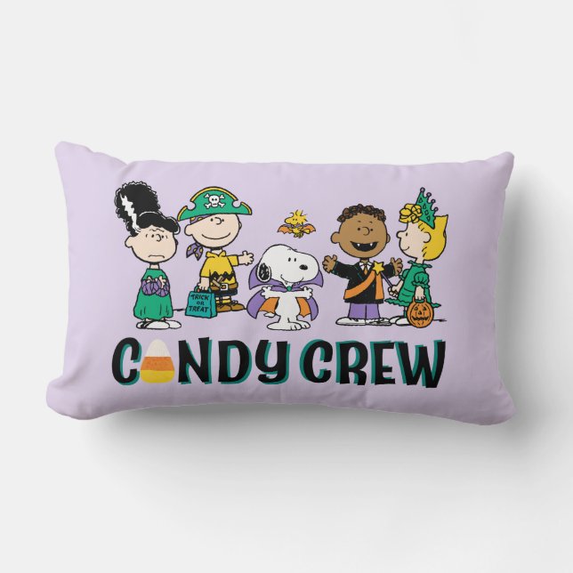 Coussin Rectangle Équipe de bonbons Peanuts Gang Halloween (Recto)