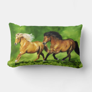 Coussin Rectangle Équipe de rêve de chevaux islandais