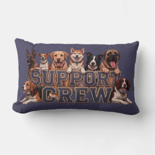 Coussin Rectangle Équipe de soutien canine multi-race propriétaire a