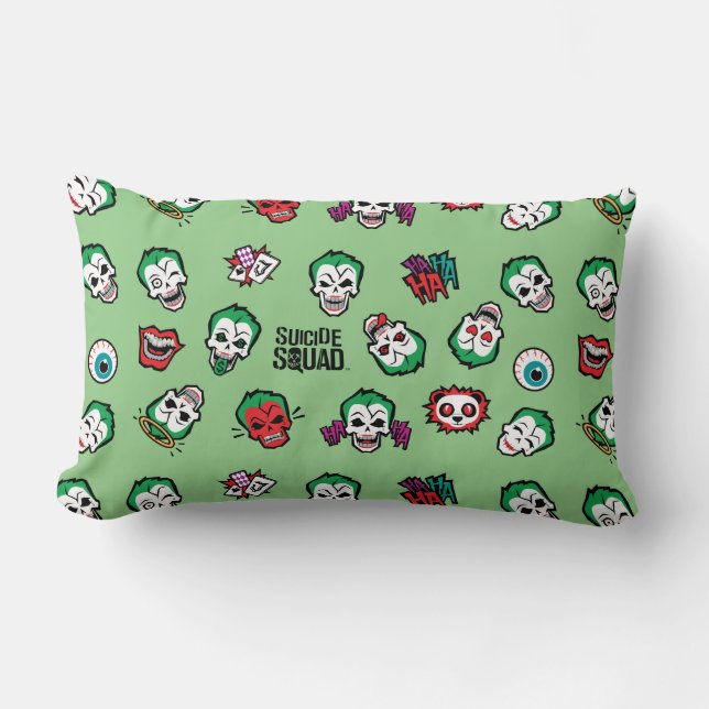 Coussin Rectangle Équipe de suicide | Joker Emoji Motif (Recto)