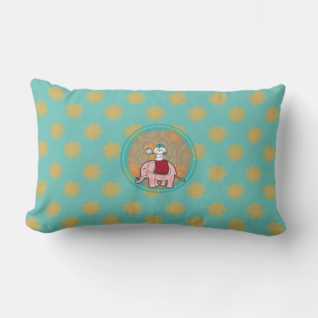Coussin Rectangle équitation avec éléphant (Recto)
