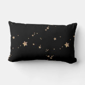 Coussin Rectangle Espace nocturne moderne Black Gold Stars (Verso)