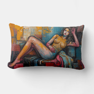 Coussin Rectangle « Est-ce que celle-ci fonctionne » – Portrait de J