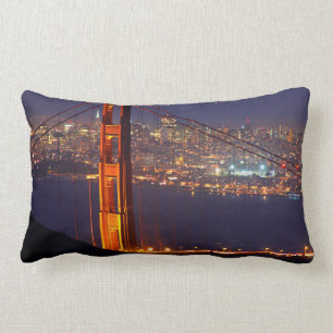 Coussin Rectangle États-Unis, Californie. Pont Golden Gate la nuit