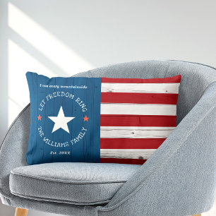 Coussin Rectangle États-Unis Patriotique américain Pays Drapeau Rust