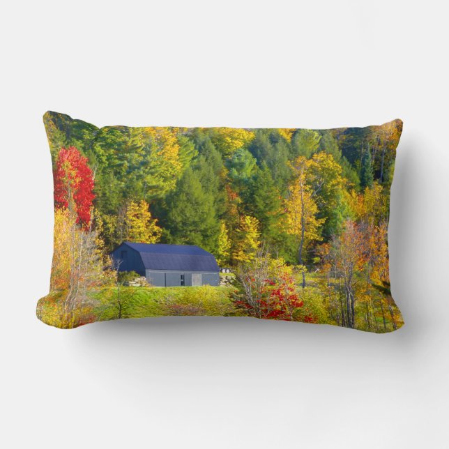 Coussin Rectangle États-Unis, Vermont. Feuillage d'automne le long d (Recto)