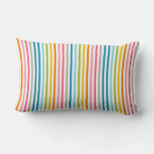 Coussin Rectangle Été Arc en ciel rayures Monogramme Script (Verso)