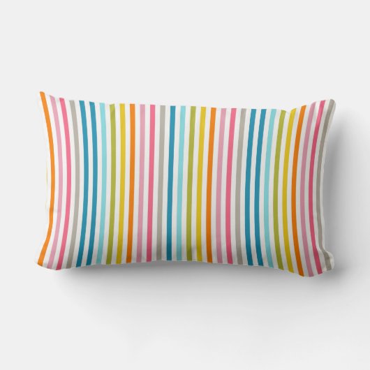 Coussin Rectangle Été Arc en ciel rayures Monogramme Script (Verso)