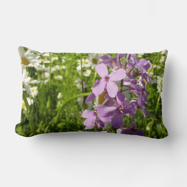 Coussin Rectangle Été Lilac et marguerites (Recto)
