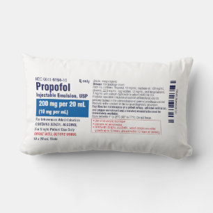 Coussin Rectangle Étiquette amusante de Propofol médical