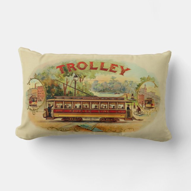 Coussin Rectangle Étiquette vintage de boîte à cigares (Recto)