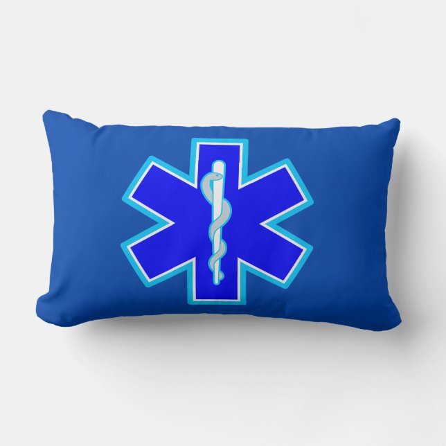 Coussin Rectangle Étoile de vie Services Médicales d'urgence paraméd (Recto)