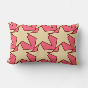 Coussin Rectangle Étoile géométrique moderne - corail et beige