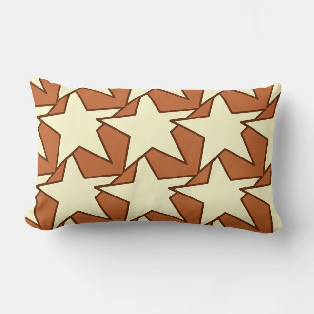 Coussin Rectangle Étoile géométrique moderne - crème et beige chamea (Recto)