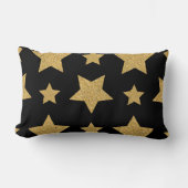 Coussin Rectangle Étoile Pailletée Or Élégante et Chic (Recto)