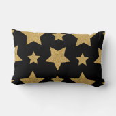 Coussin Rectangle Étoile Pailletée Or Glamour et Élégante (Verso)