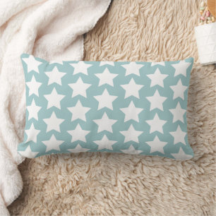 Coussin Rectangle Étoiles Bleues et Blancs Enfants / Pépinière