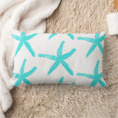 Coussin Rectangle Étoiles de mer sarcelle bleu blanc motifs mignons  (Couverture)