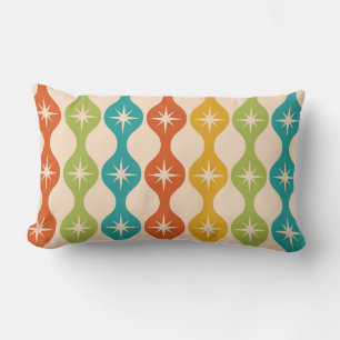 Coussin Rectangle Étoiles rétro du milieu du siècle sur un motif oge