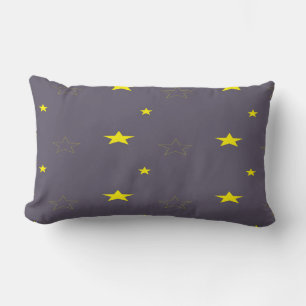 Coussin Rectangle Étoiles sur couleur charbon