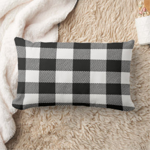 Coussin Rectangle Étui pour iPhone à carreaux noir et blanc modernes