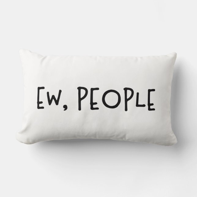 Coussin Rectangle Ew, Les Gens Drôle Humour Introvert (Recto)