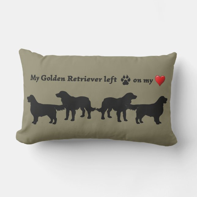 Coussin Rectangle Extrait amusant Golden Retriever Chien animal de c (Recto)