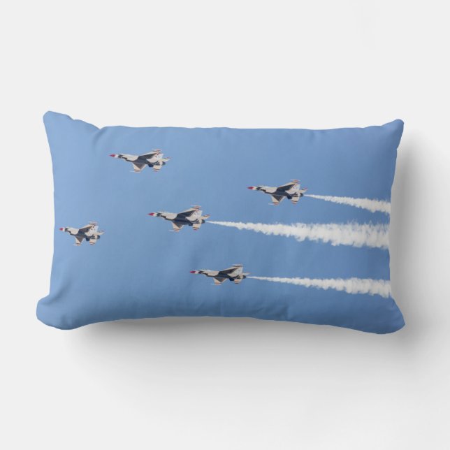 Coussin Rectangle F-16 Thunderbirds volant en formation à cinq avion (Recto)