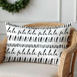 Coussin Rectangle FA LA Black & White Typographie Noël Carol<br><div class="desc">Célébrez la saison des fêtes magiques et festives avec nos coussins de décoration de vacances sur mesure. Notre design de vacances minimaliste moderne en noir et blanc présente un design typographique audacieux "Fa La" avec différents scripts et polices san serif pour créer ce motif de Noël moderne lancer oreiller.</div>