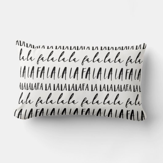 Coussin Rectangle FA LA Black & White Typographie Noël Carol (Recto)