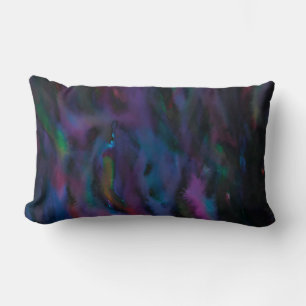 Coussin Rectangle Fâcheux abstrait fumée violets couleur d'eau ronde