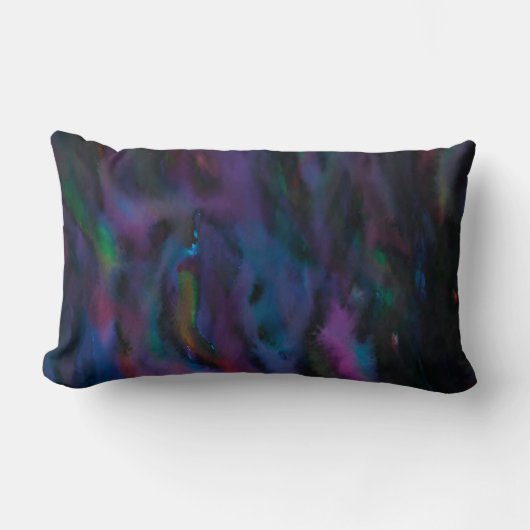 Coussin Rectangle Fâcheux abstrait fumée violets couleur d'eau ronde (Recto)
