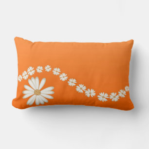 Coussin Rectangle Faisceaux blancs sur Lumbar orange lancer PIllow