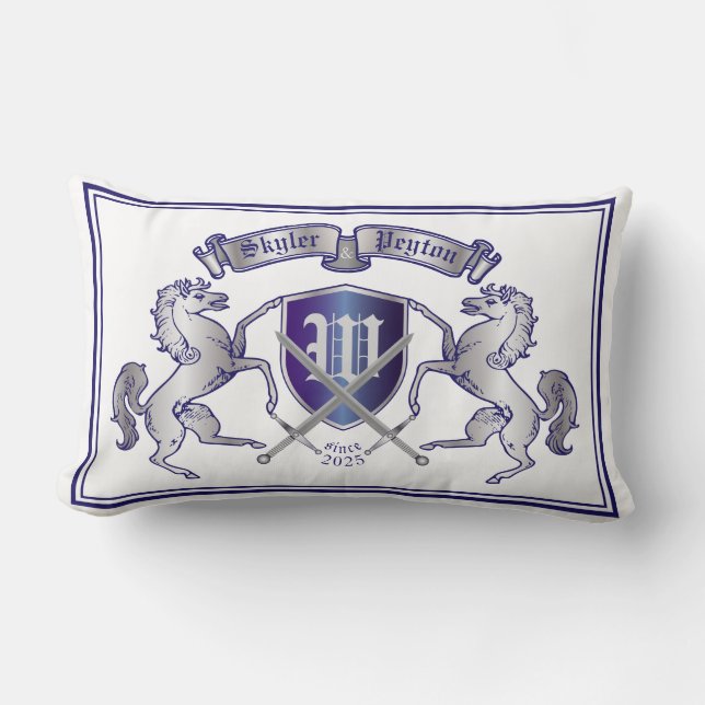 Coussin Rectangle Faites votre propre manteau du bouclier argenté de (Recto)