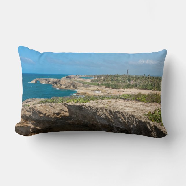 Coussin Rectangle Falaises côtières et plages à Cueva del Indio (Recto)