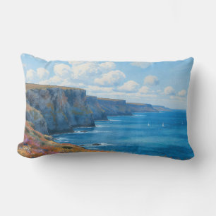 Coussin Rectangle "Falaises d'Endless Horizon" - Un paysage marin ga