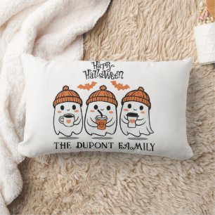 Coussin Rectangle Famille de fantômes mignons Halloween