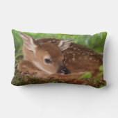 Coussin Rectangle Faon de Cerf à queue blanche âgé de deux jours, Ke (Verso)