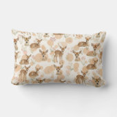 Coussin Rectangle Faon personnalisé sur impression de forêt - Faon (Verso)