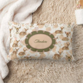 Coussin Rectangle Faon personnalisé sur impression de forêt - Faon (Couverture)