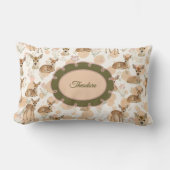 Coussin Rectangle Faon personnalisé sur impression de forêt - Faon (Recto)