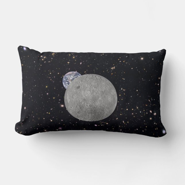 Coussin Rectangle Far Side of the Moon Earth Starry Sky (Recto)