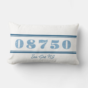 Coussin Rectangle Farmhouse Sea Girl Beach Town Custom Zip Code Lum